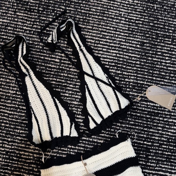 Meshki Crochet Two-Piece Set - Black & White Striped - Picture 5 of 7